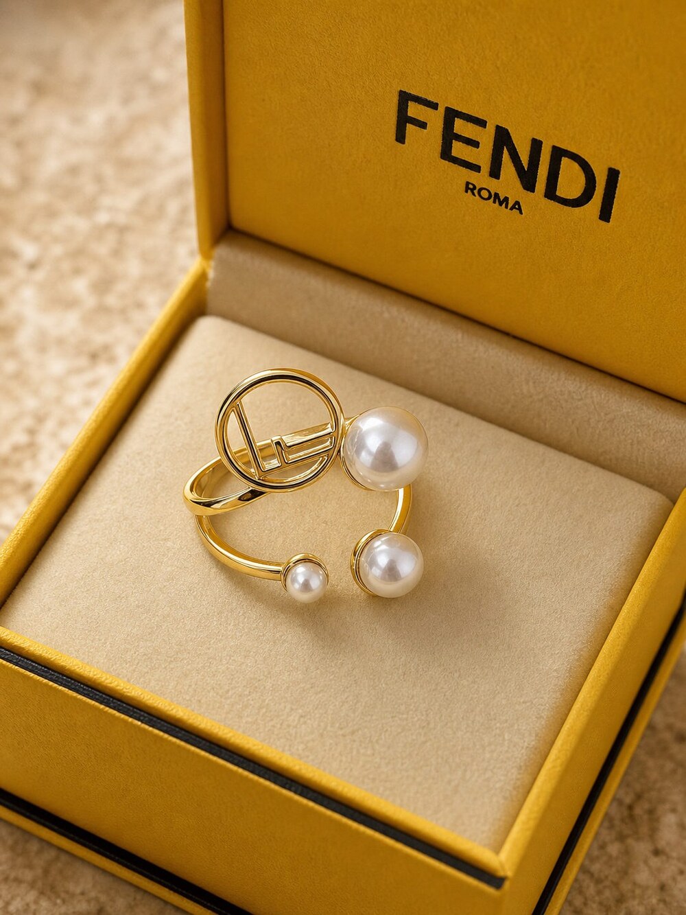 Fendi Modern Designer Ring Style 3 | New with Box - Picture 6 of 9